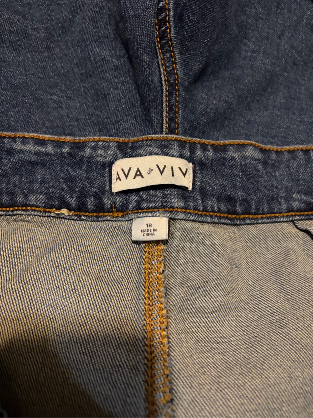 Ava & Viv Dark Blue Denim Skort - Zipper and Button Waist - Picture 4 of 6